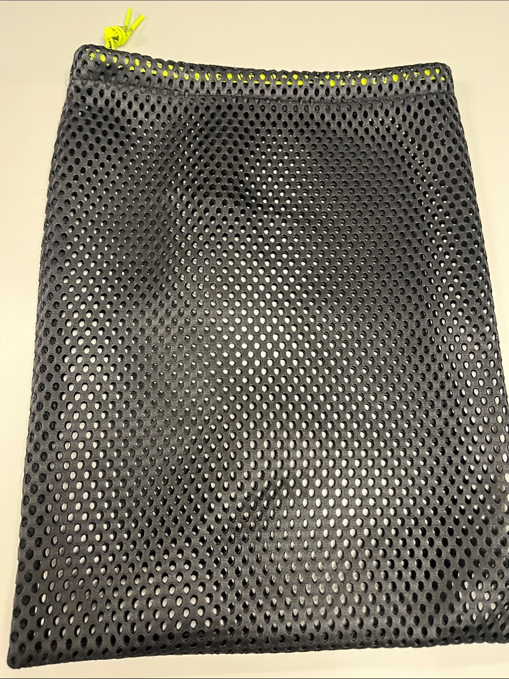 Vans Black Mesh Pouch with Neon Yellow Drawstring